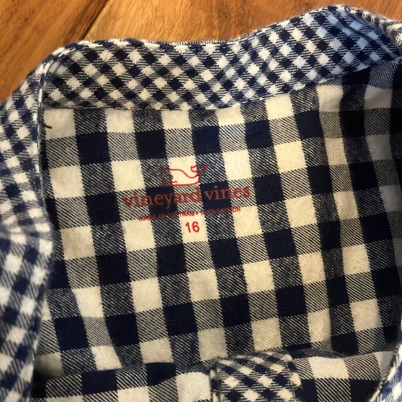 Vineyard Vines navy and white checked flannel dress - Picture 4 of 5